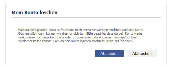 Facebook Konto Löschen